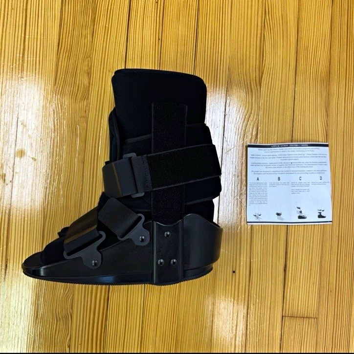 Adjustable Black Orthopedic Walking Boot for Ankle & Foot Immobilization