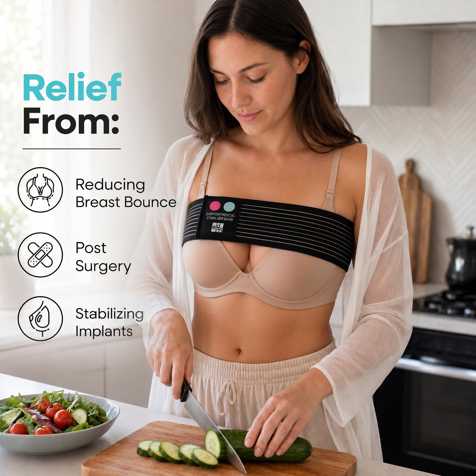 Everyday Medical Breast Implant Stabilizer Band I Post Surgery Breast