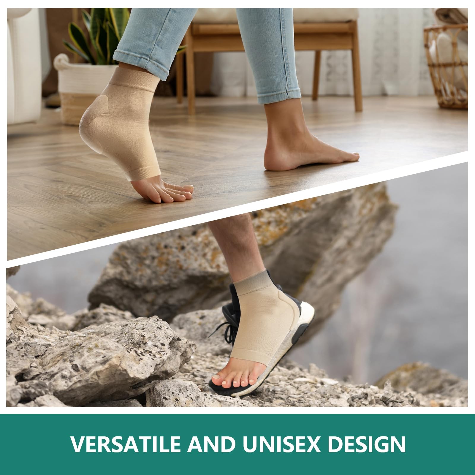 Achilles Tendonitis Heel Protector Socks – (FSA&HSA) Welnove Regular, Beige