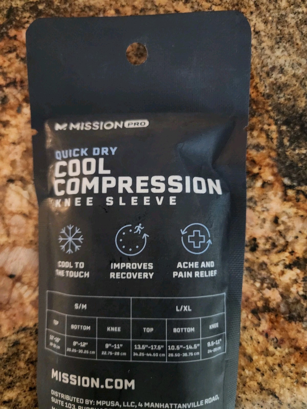 Mission Pro Quick Dry Cooling Compression Knee Sleeve, Black, Size L/XL- 2 Pack