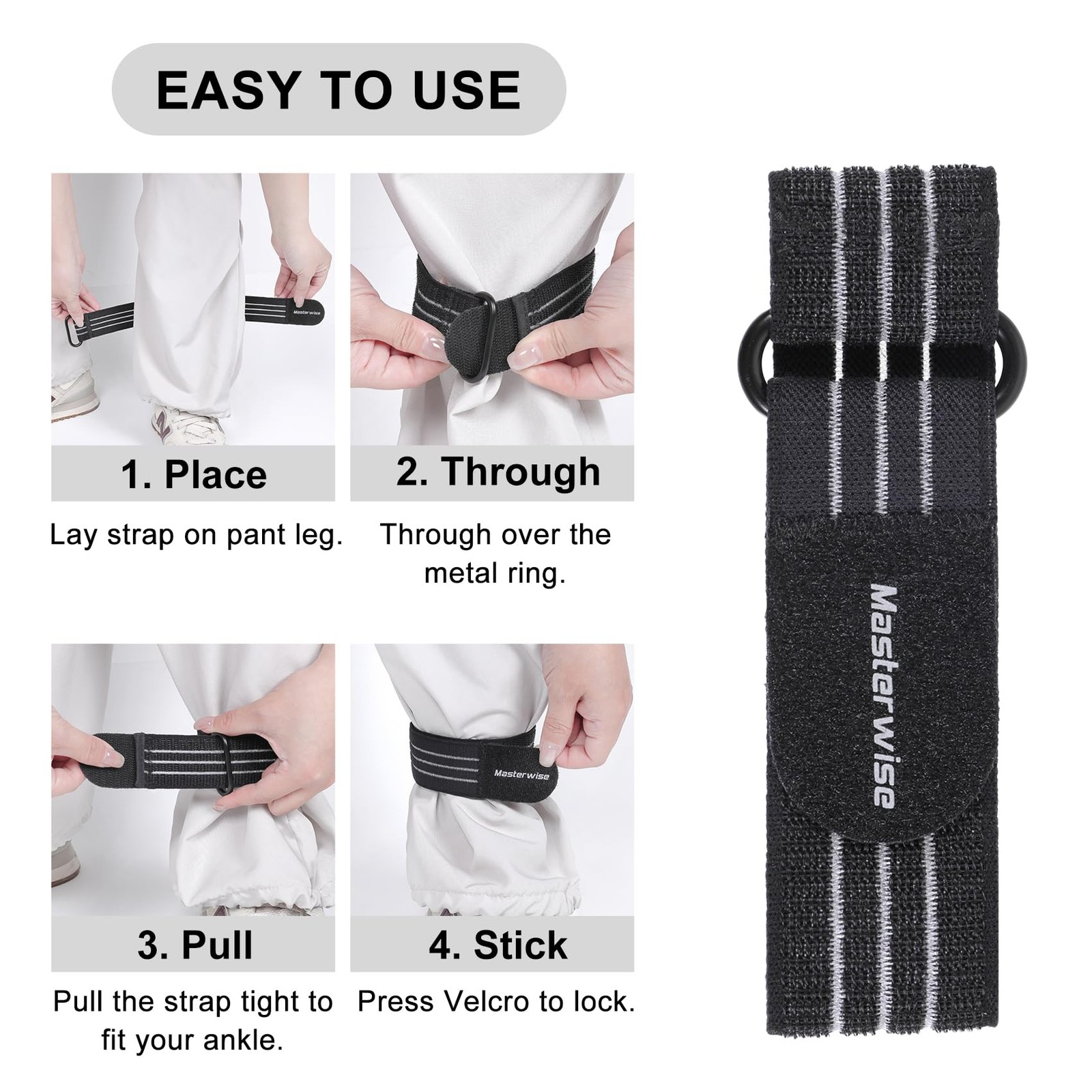 Adjustable Elastic Ankle Straps, Boot Straps for Cowboy Boots, Pant Leg Straps f