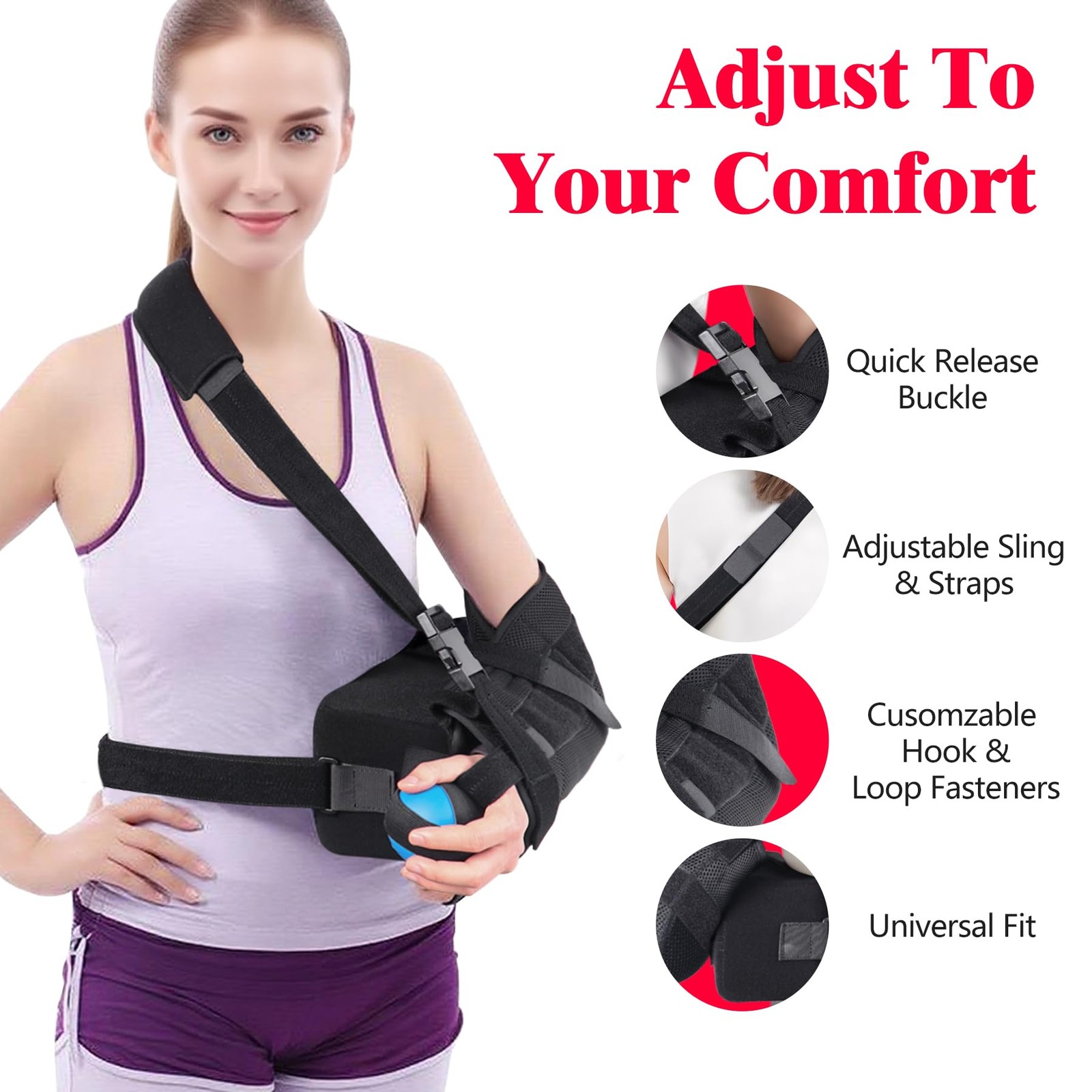 Shoulder Abduction Sling – Immobilizer for Injury Support – Pain Relief Arm P…