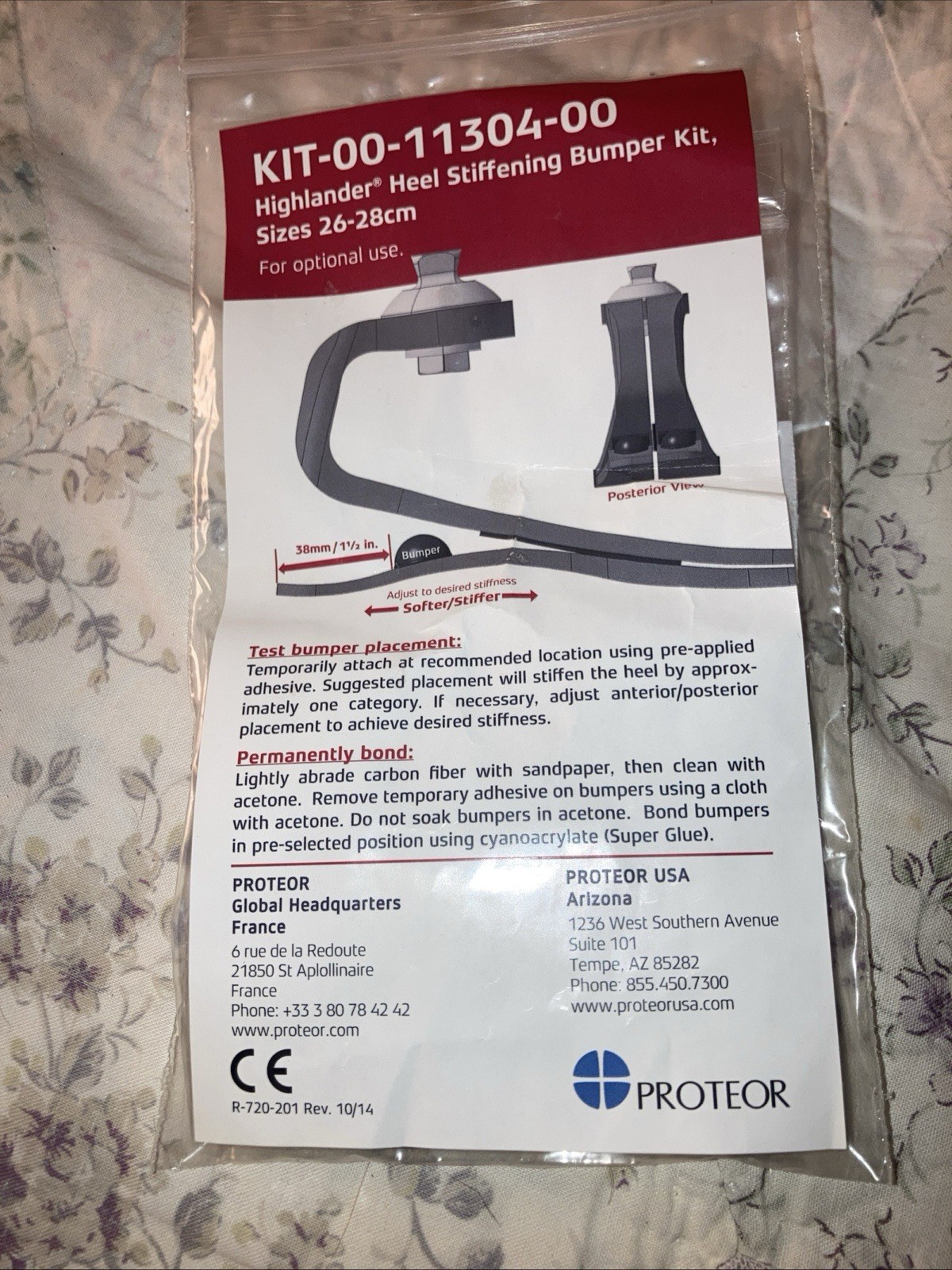 New Prosthetic Highlander Heel Stiffening Bumper Kit Sizes 26-28cm KIT001130400
