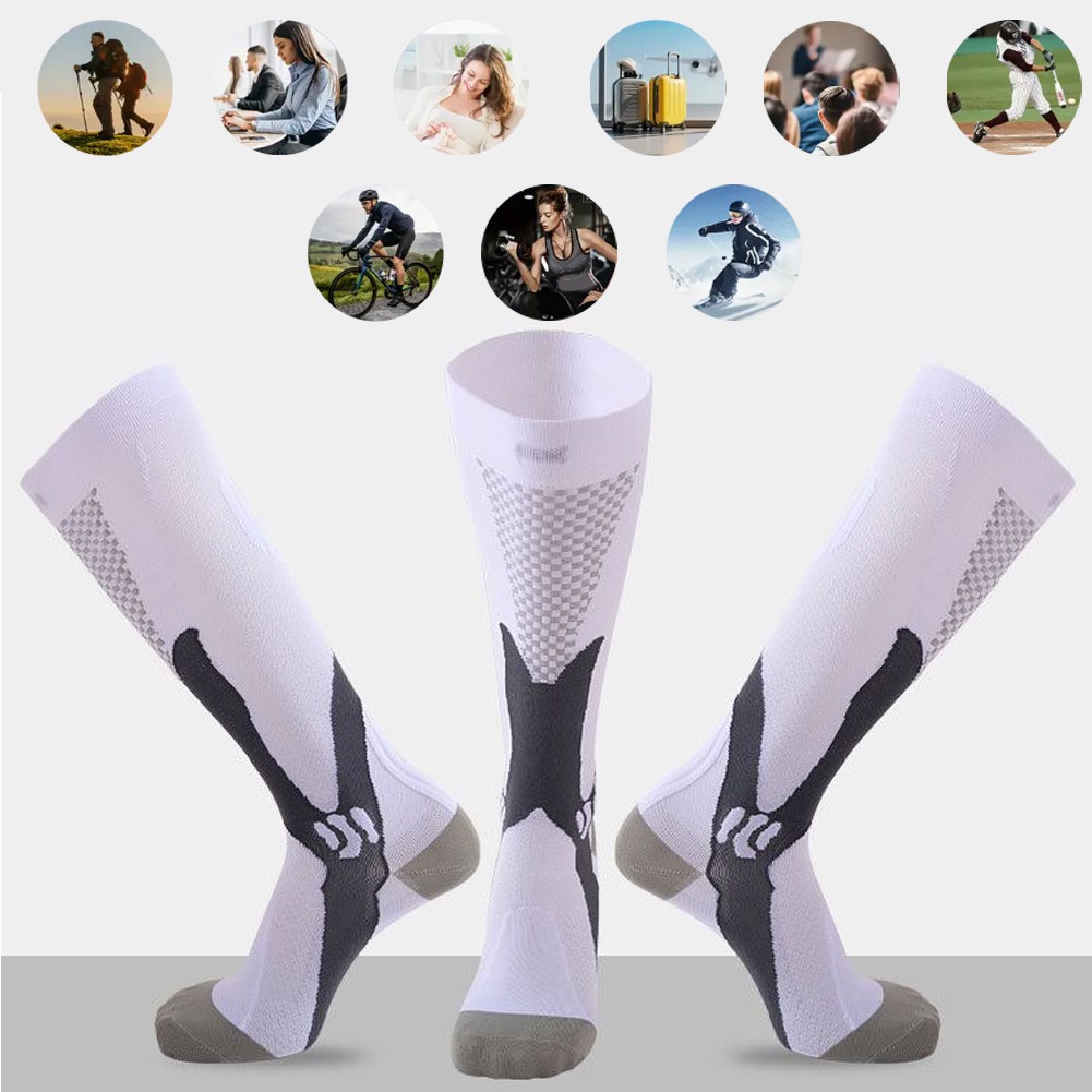 (3 Pairs) 20-30mmHg Compression Socks Calf Support Anti Fatigue Knee High Socks