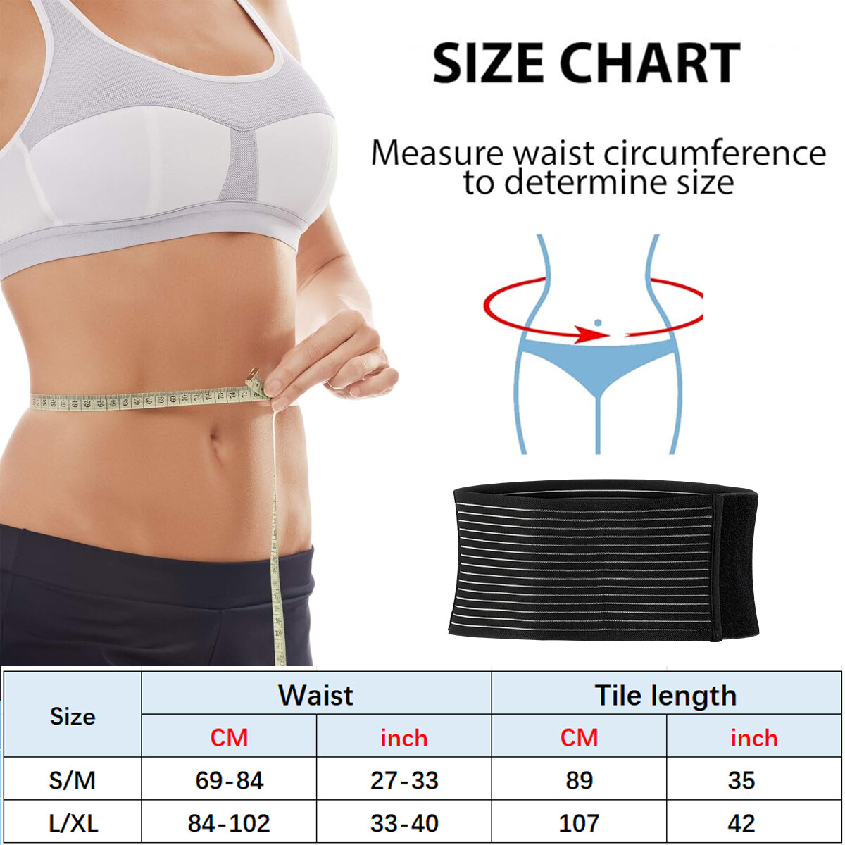 Umbilical Hernia Belt Abdominal Support Binder Brace with Hernia Support Pad US