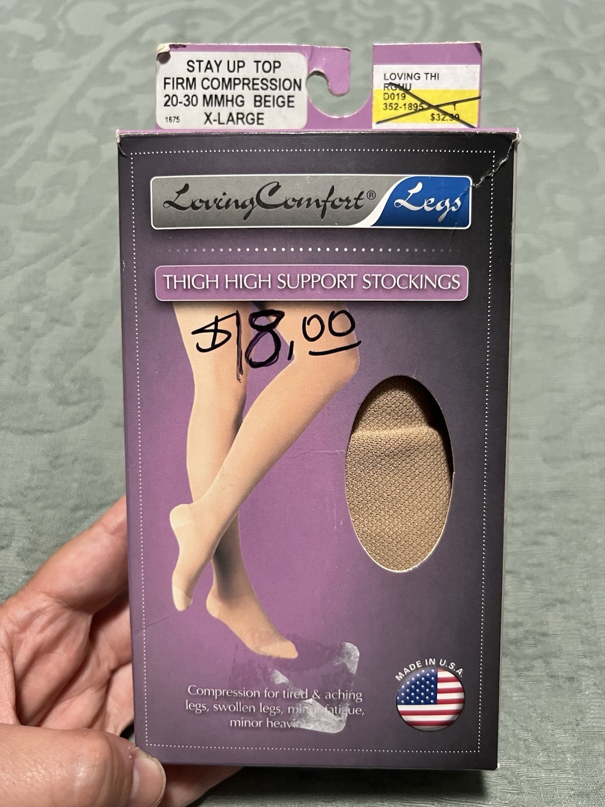 Loving Comfort Thigh High Sheer Firm Compression 20-30mmHg Beige X-Large