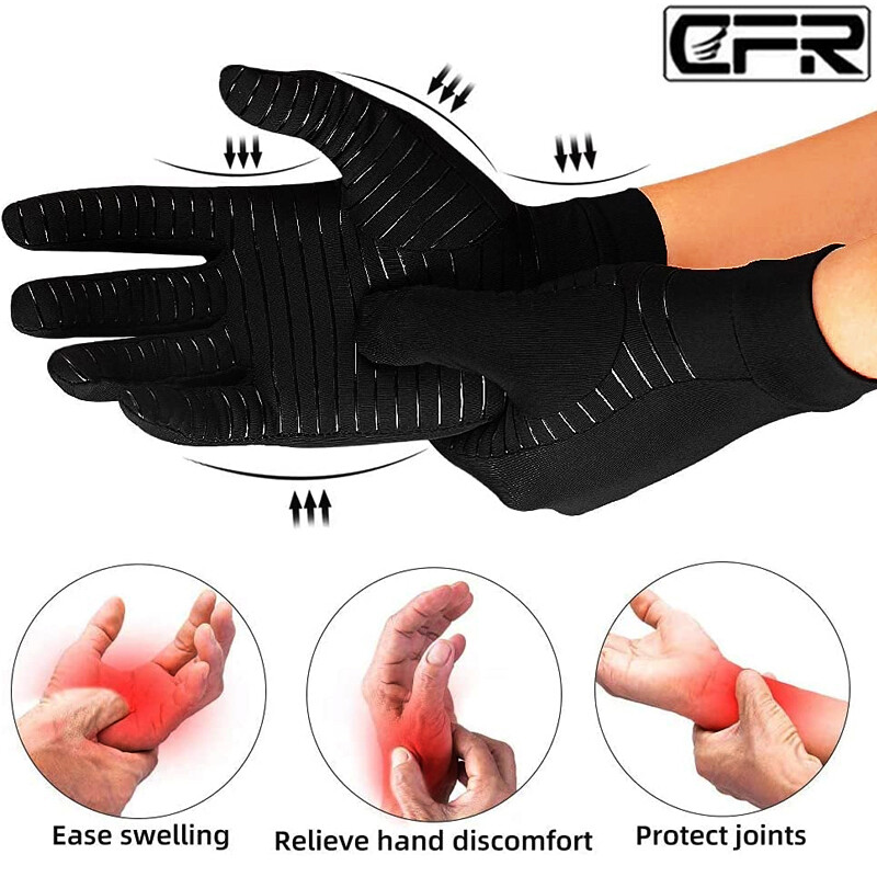 Arthritis Copper Compression Gloves Hand Support Joint Pain Relief Pair BML