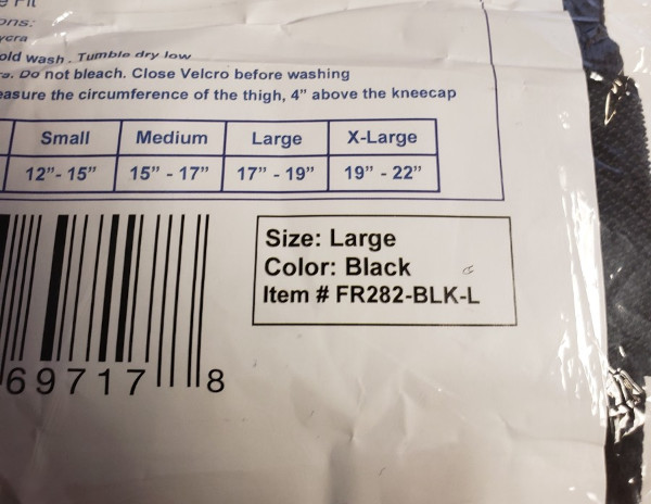 DCF Knee Compression Sleeve Large 17 19 Inch Pain Relief Support Brace Black Fit