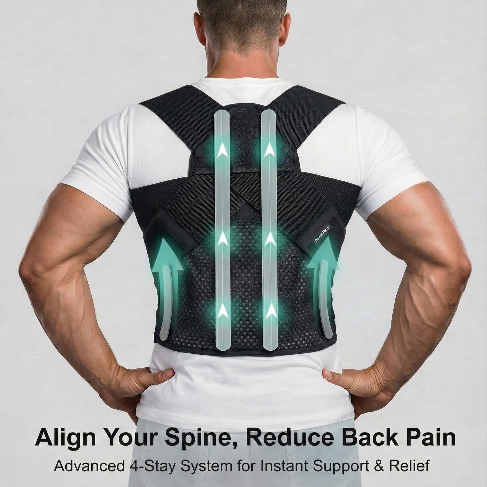 Full Back Posture Corrector for Men – Pull-Back System Posture Brace – Wide S…