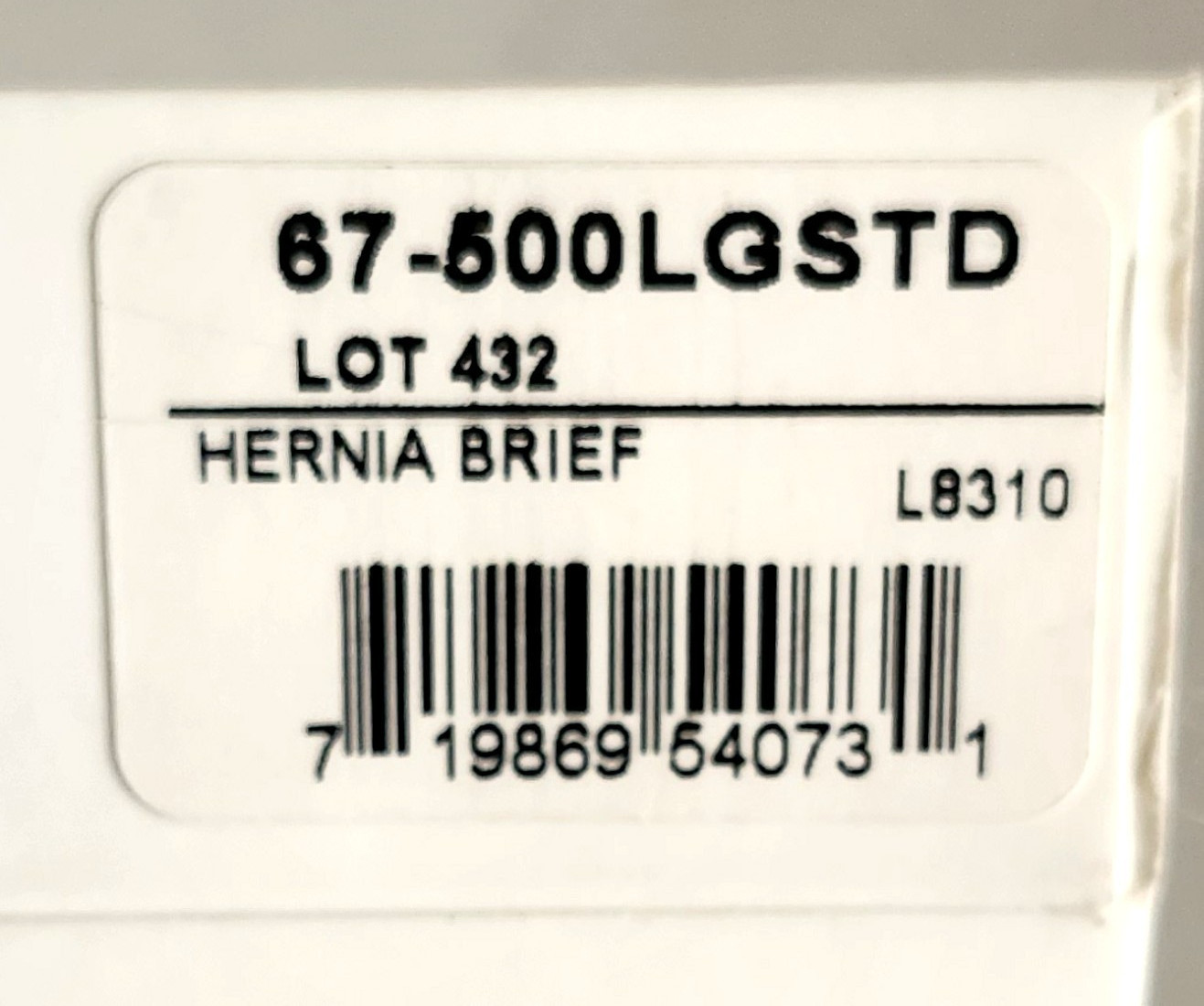 Soft Form Hernia Brief Size Large White Support Garment Latex Free