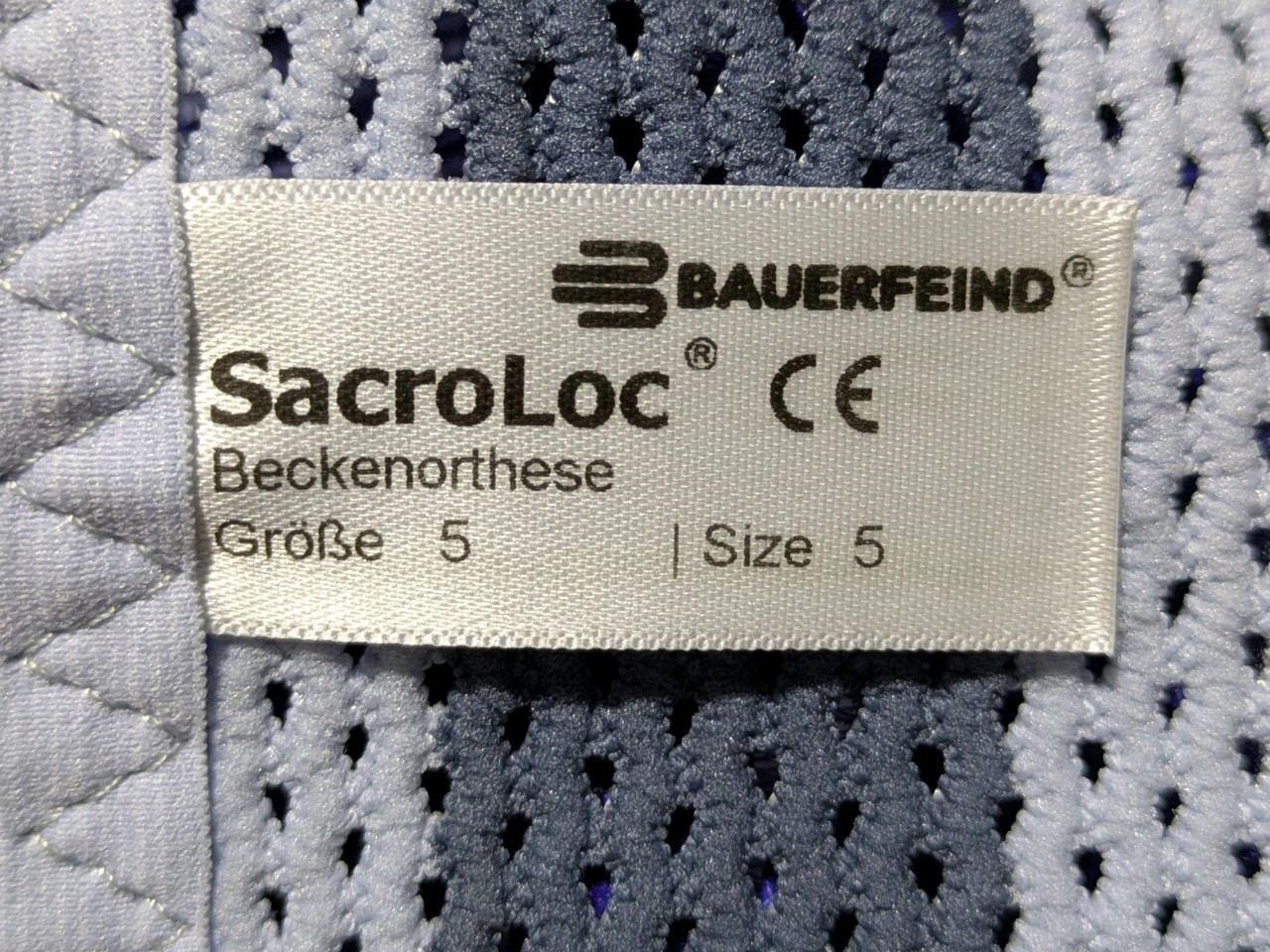 Size 5 Bauerfeind SacroLoc Stabilizing pelvic orthosis