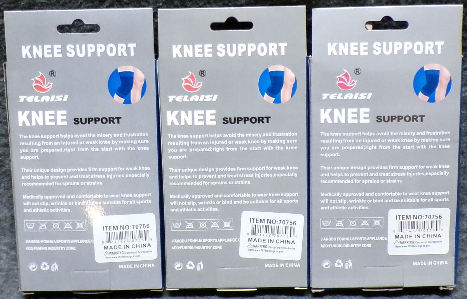Lot of 3 Telaisi Knee Support Firm Support One Size Fits All 2 Pack Each