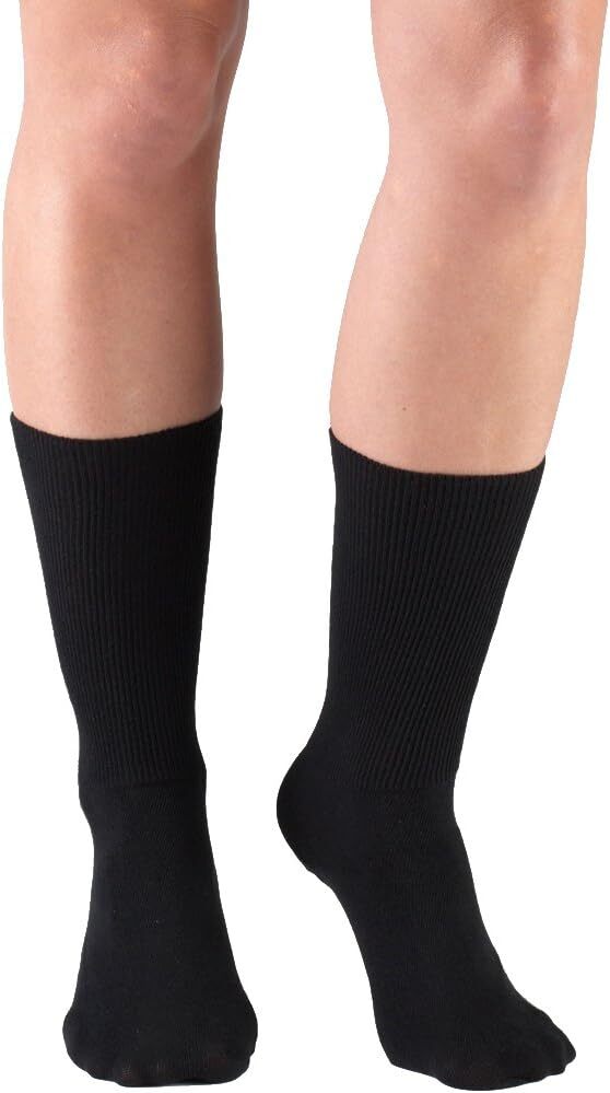 TRUFORM Airway Plus Diabetic and Comfort Care Socks (Black) X-Large (fits men’s