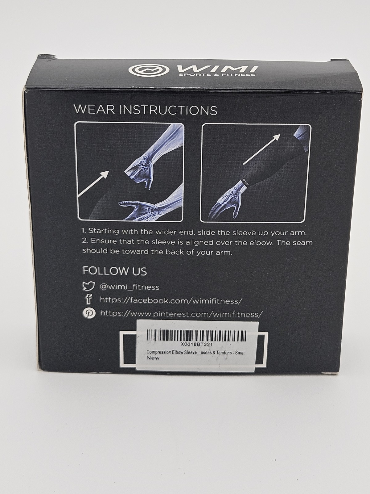 WIMI Compression Elbow Sleeves Black Copper Nylon Small 2 Pack Unisex 12in