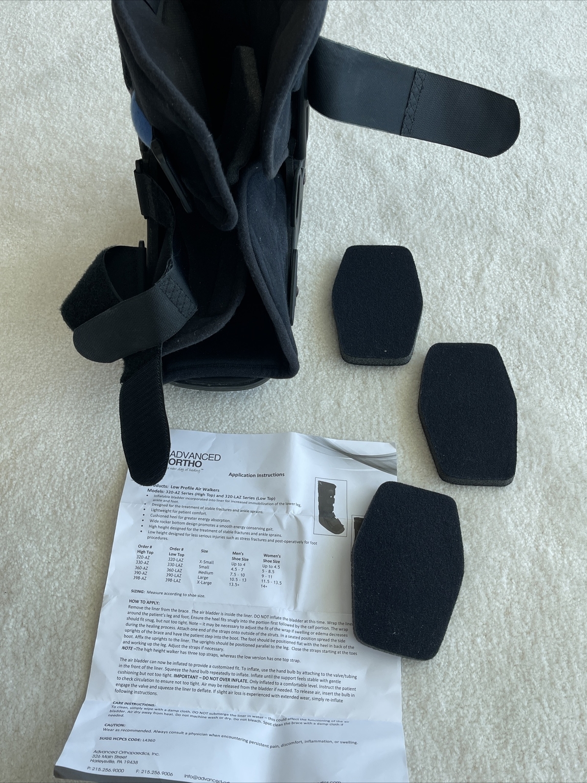 Advanced Ortho Orthotronix Short Cam Walker Boot Size S,Preowned