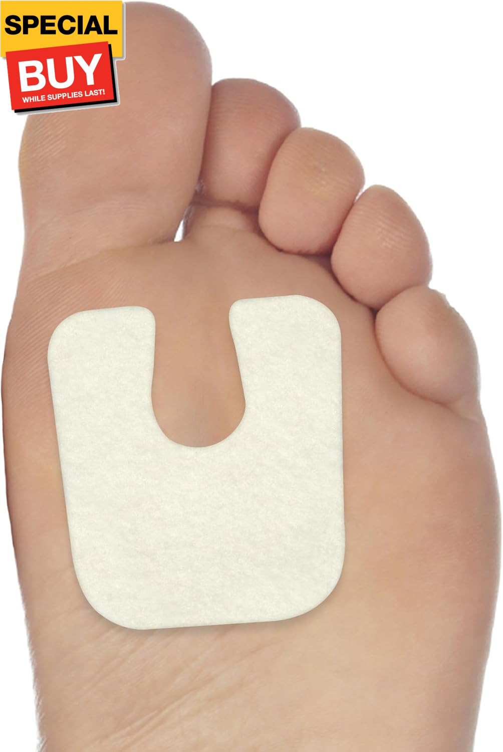 24-Pack U-Shaped Felt Callus Pads, 1/8” Thick, Effective Callus Protection and R