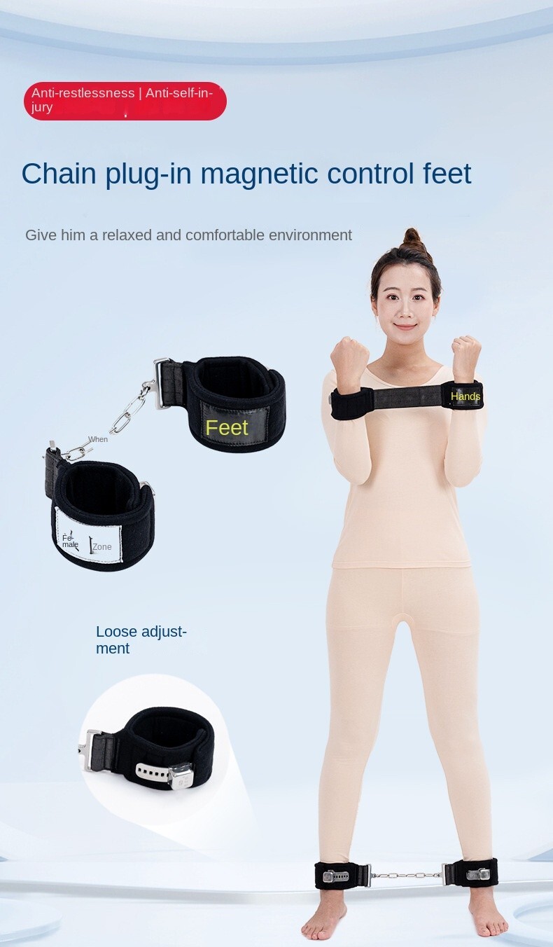 Fast Magnetic Restraint Belt Set Waist Hands And Chain Style Feet Standing