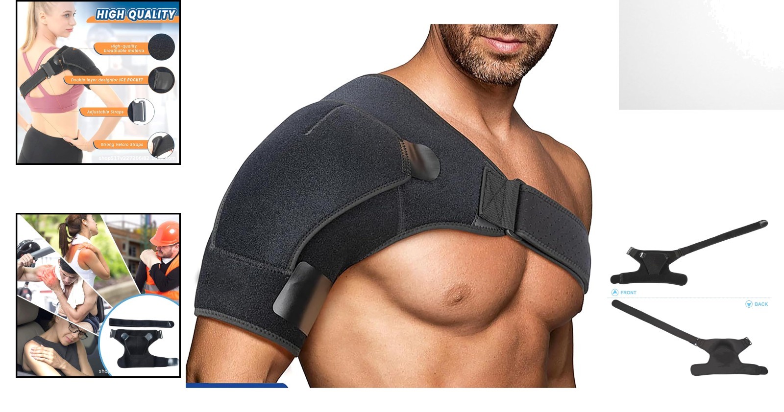 Comfortable Adjustable Shoulder Support – Pain Relief for Active Adults