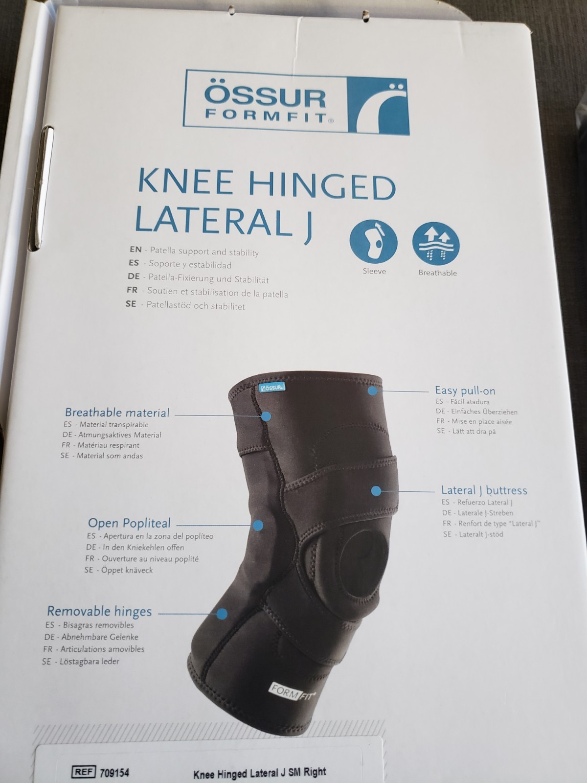 Ossur Form Fit Hinged Pull-On Lateral Right Knee J Brace Size Small – BRAND NEW!