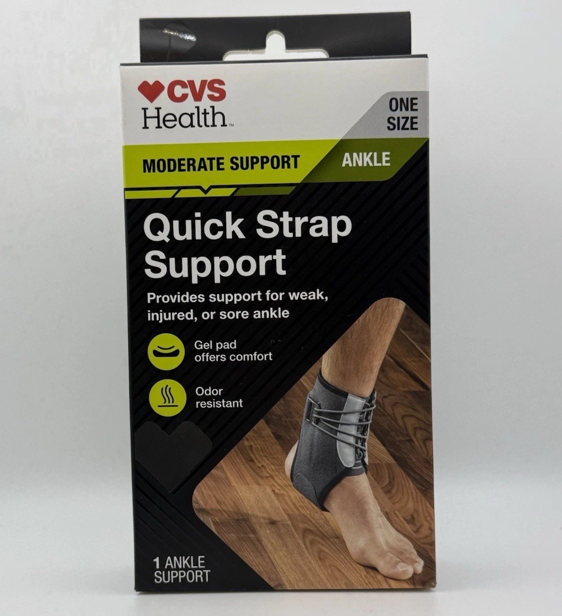 CVS Health Moderate Support Ankle Quick Strap Support One Size New Brace Wrap