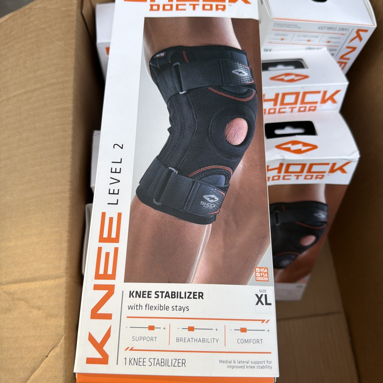 Shock Doctor Level 2 Knee stabilizer with flexible stays size X-Large 14.5-16
