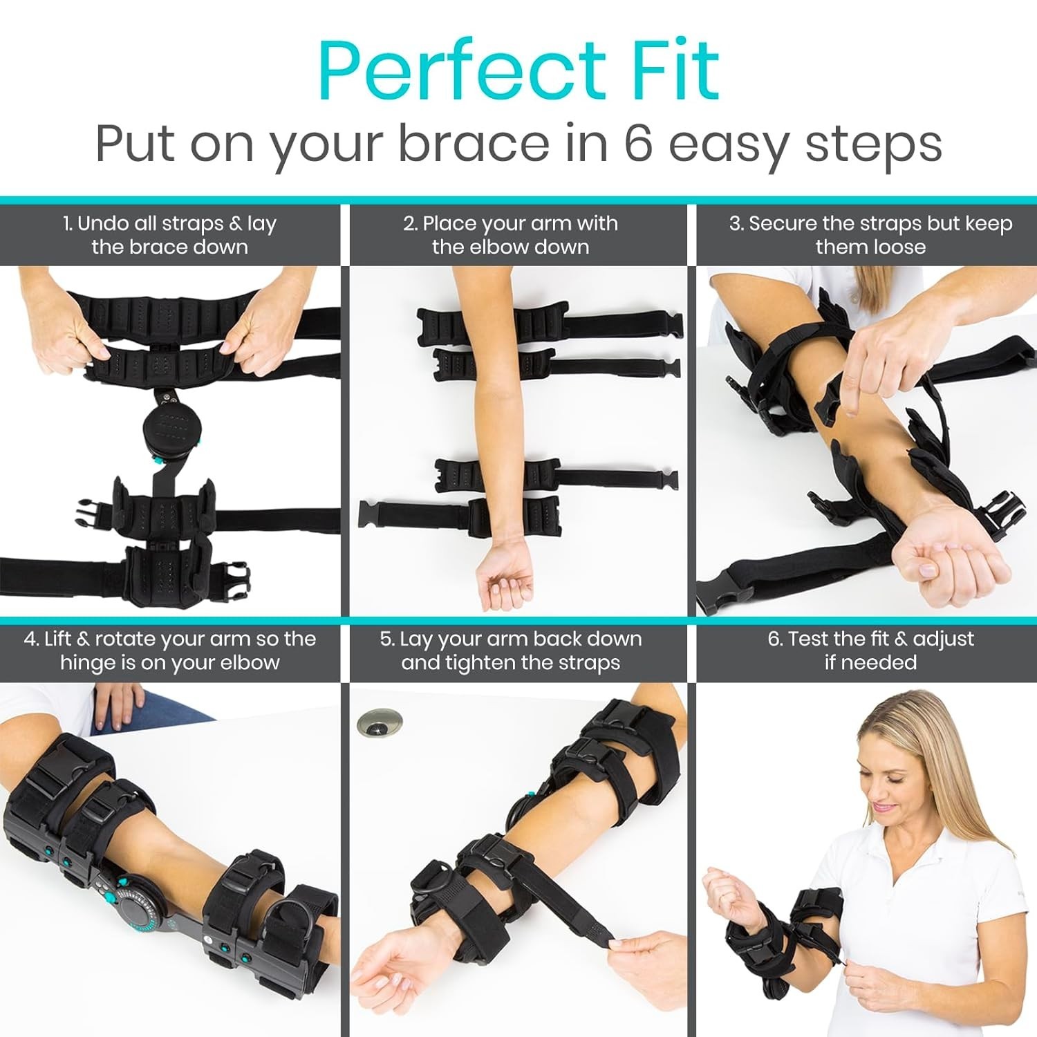 Vive Hinged Elbow Brace ROM Left Shoulder Strap Adjustable Support Sling SUP2006