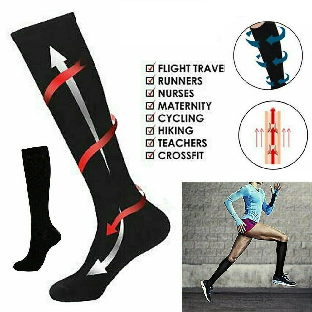 3/6 Pairs Compression Stockings for Men and Women 15-20 Close Toe Socks S/M/L/XL