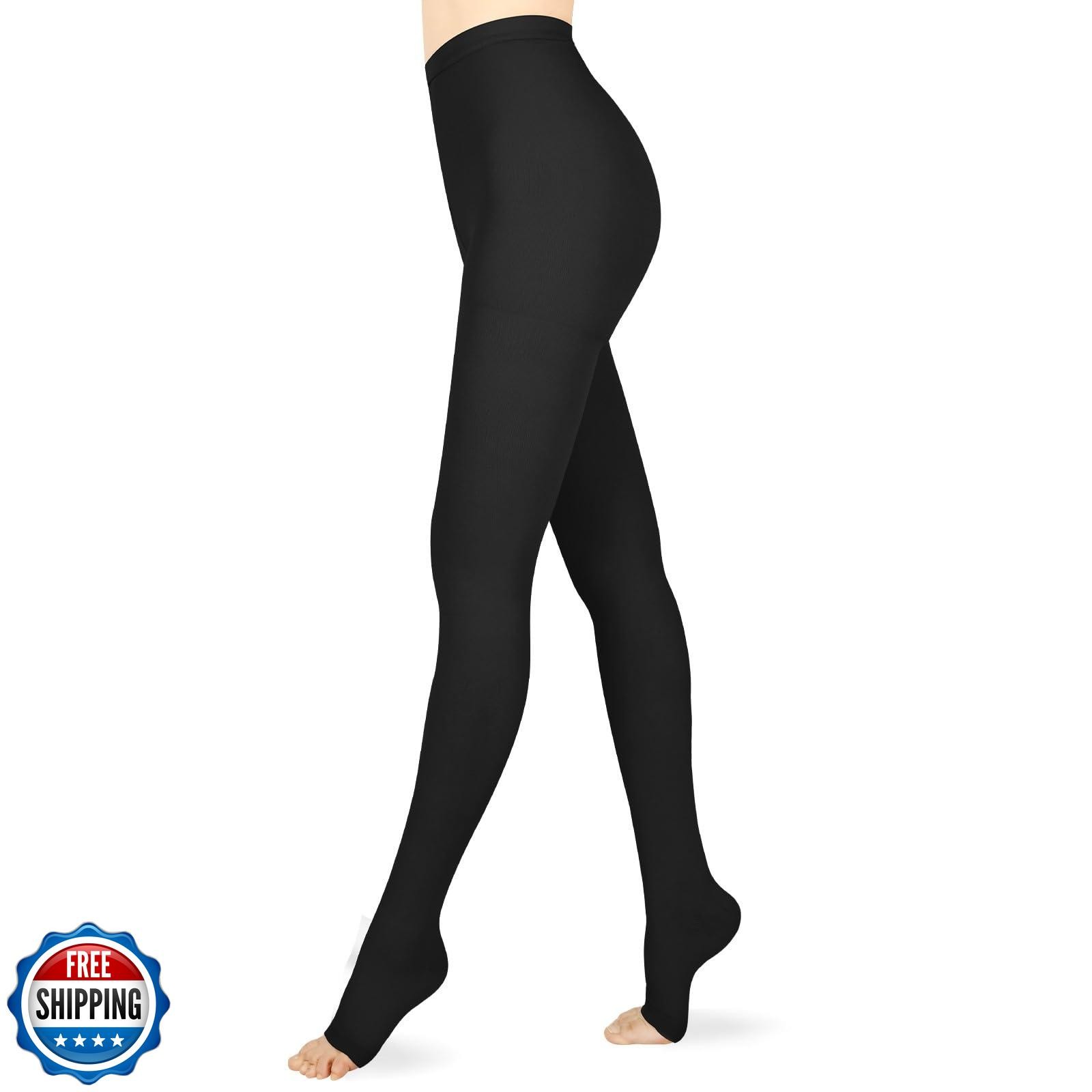 Wegitcs Compression Pantyhose for Women and Men, Open Toe 20-30 mmHg Medical