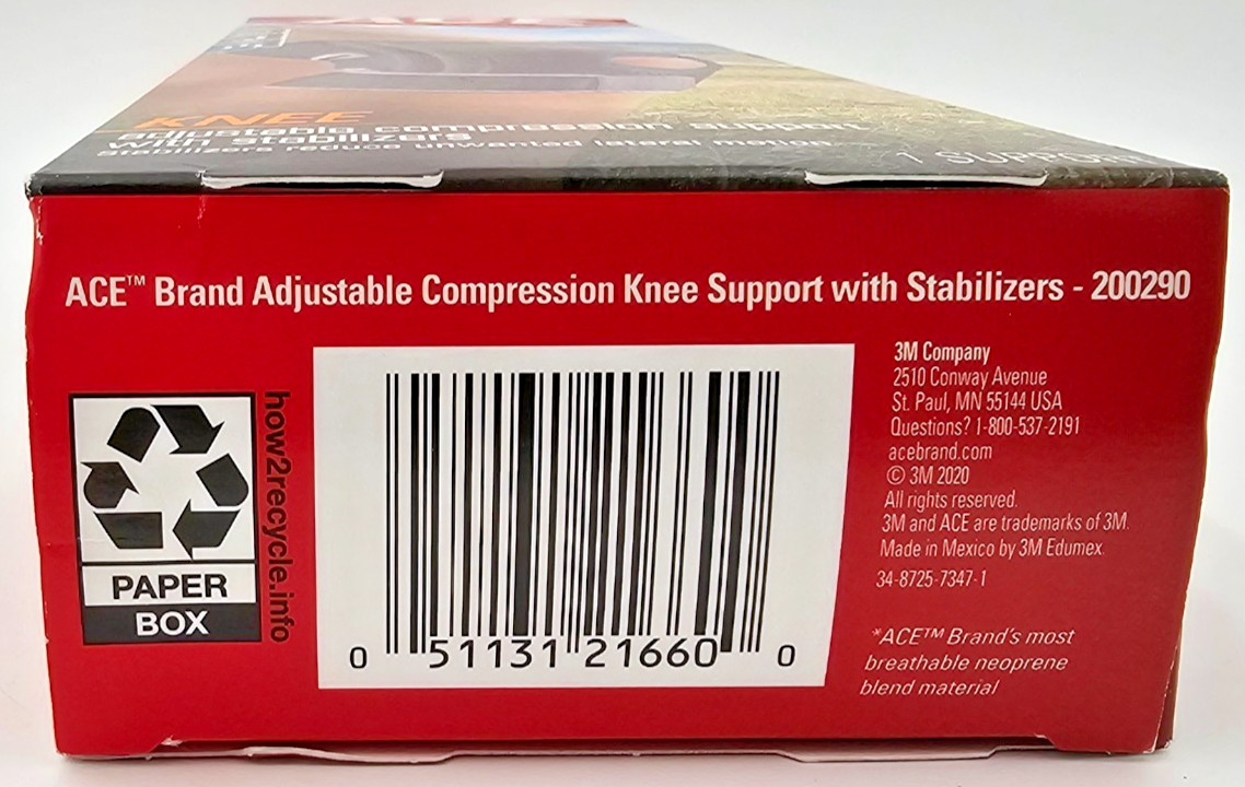 ACE Adjustable Compression Knee Brace with Support Stabilizers New Free Shipping