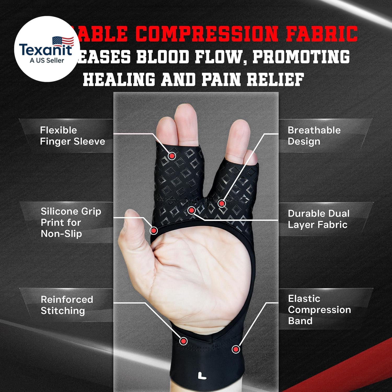 Finger Support Athletic Compression Gloves – Athletic Buddy Tape & Trigger Finge