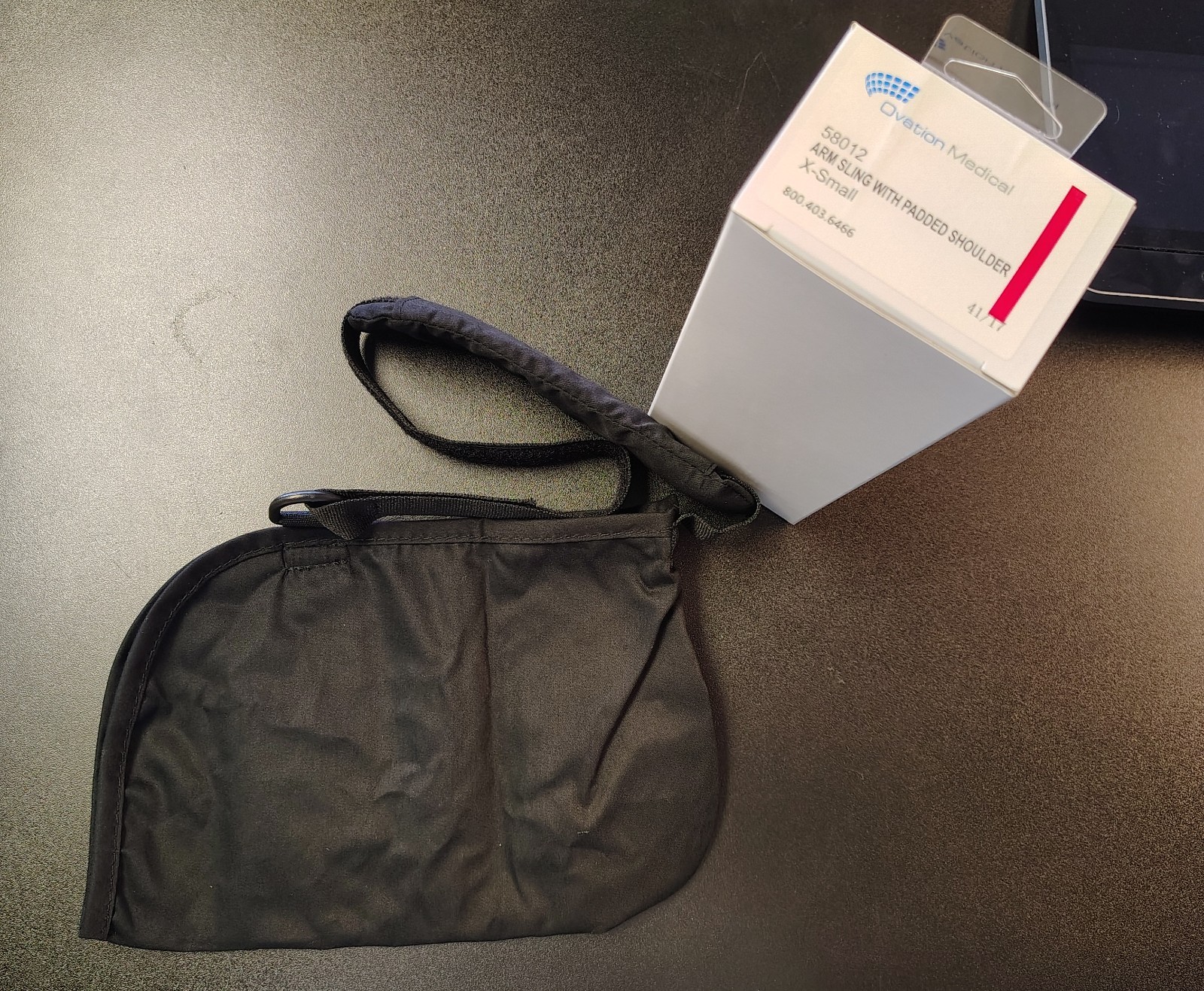 Ovation Medical Arm Sling Padded Shoulder Support, XL, Black, 58018