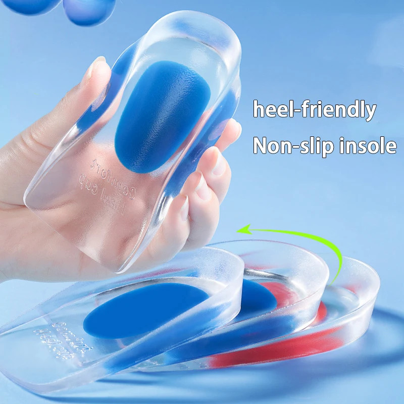 Soft Silicone Shock Absorbing Insoles Men’s and Women’s Invisible Height Increas