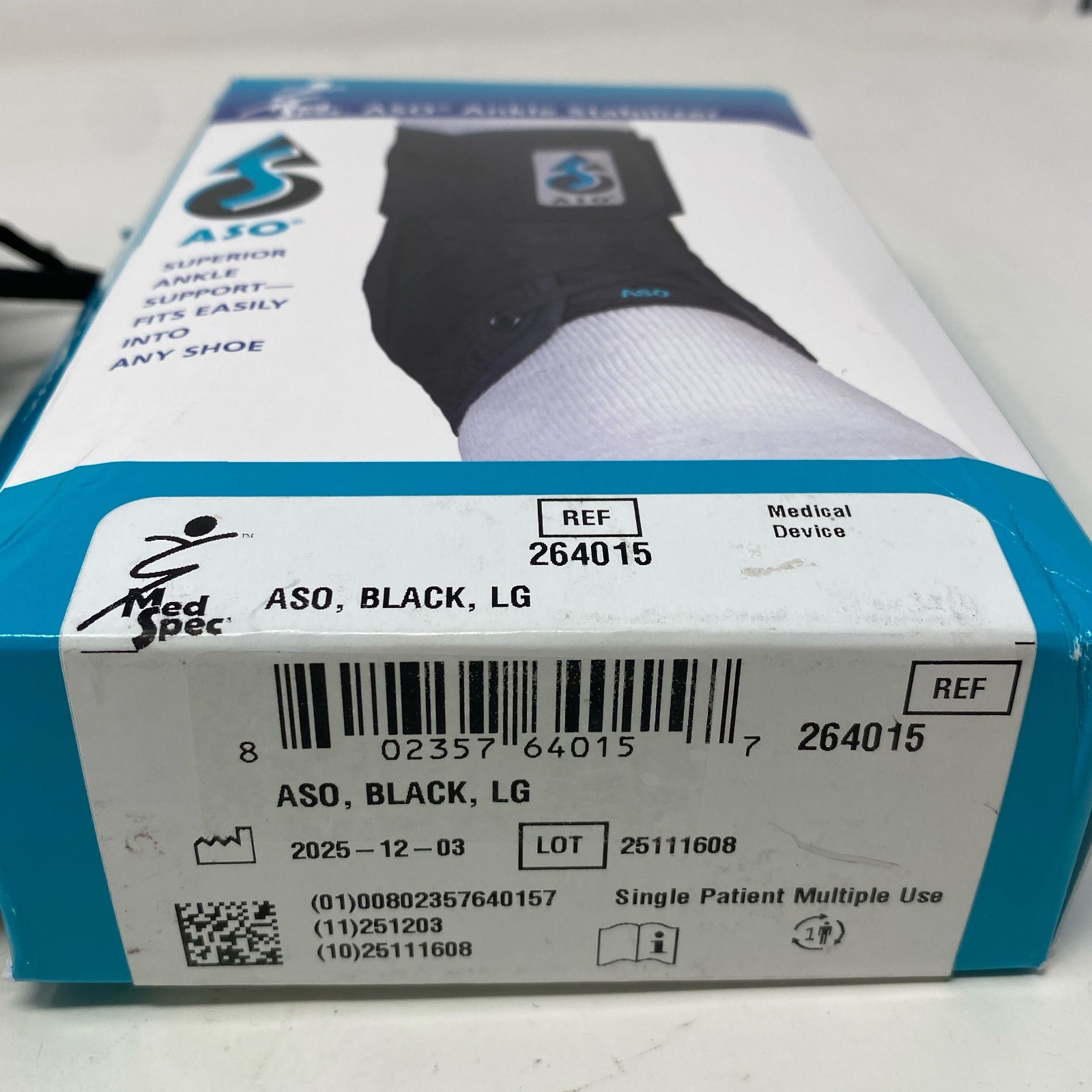 Med Spec ASO Ankle Stabilizer, Black Large L