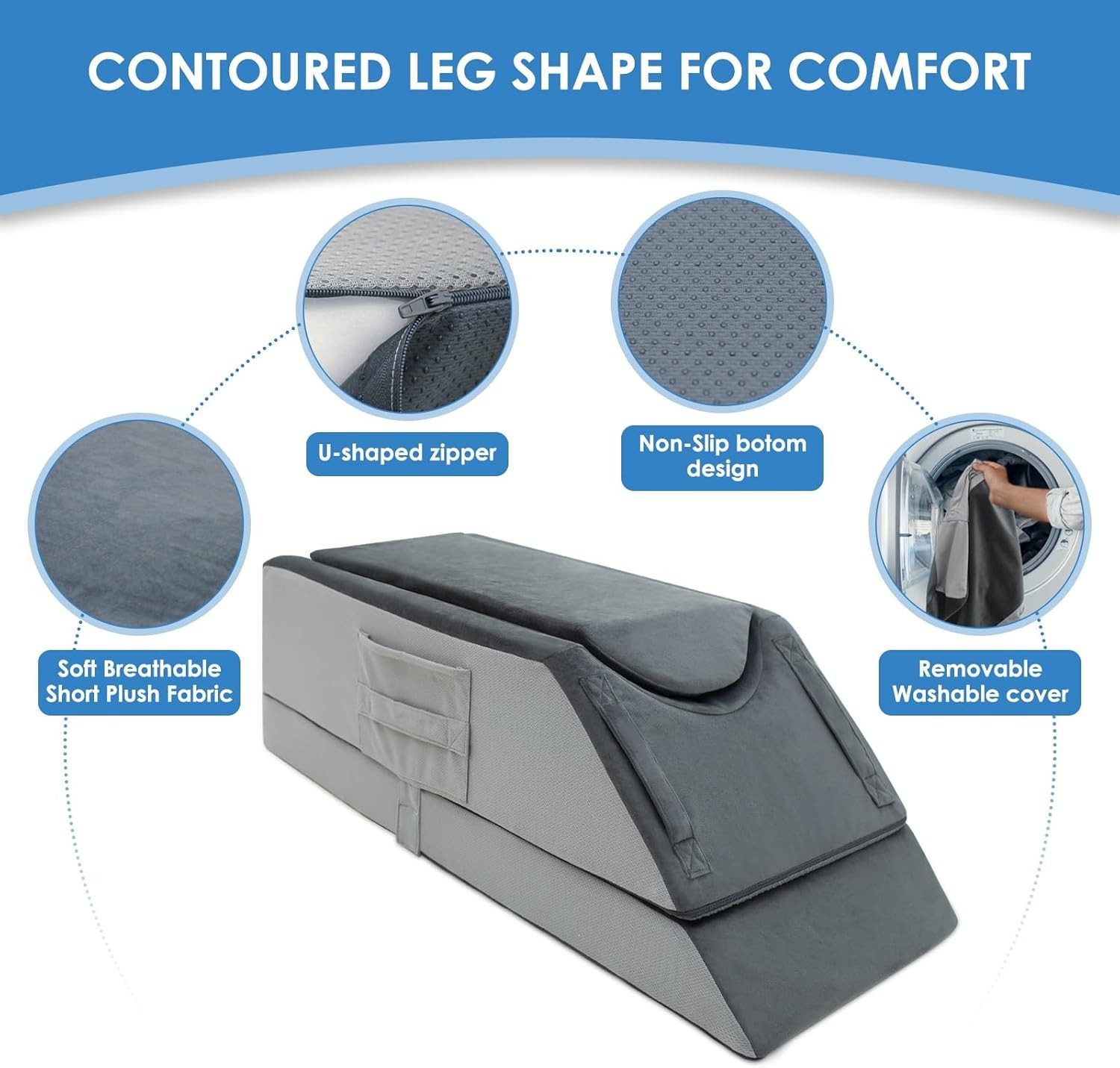 Leg Elevation Pillows After Surgery,4-Height Adjustable Leg Elevating