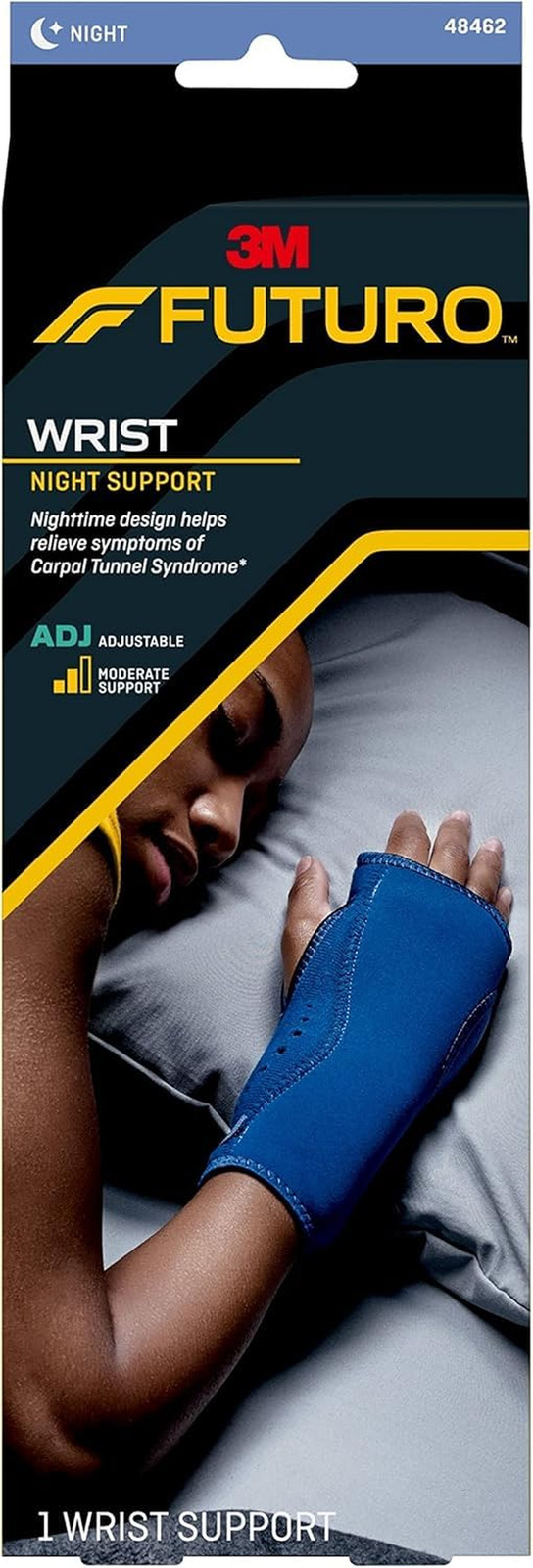 FUTURO Night Wrist Support, Left or Right, Adjustable, Helps Provide Nighttime R