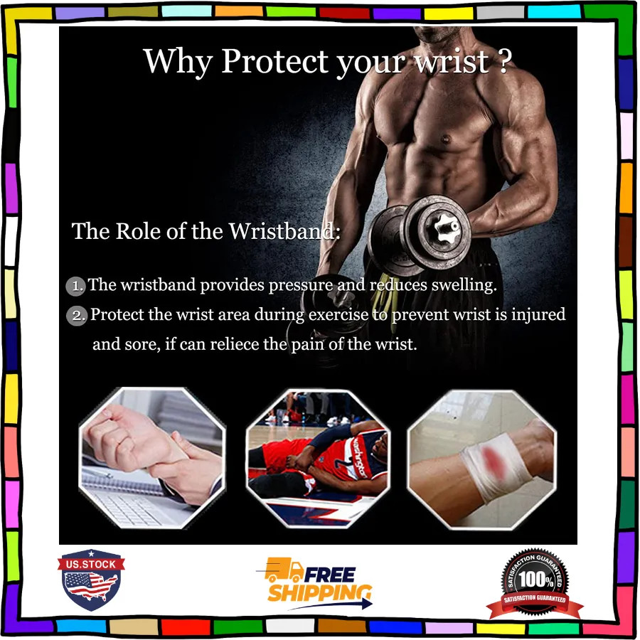2 Pack Adjustable Wrist Support Braces for Weightlifting Carpal Tunnel Black