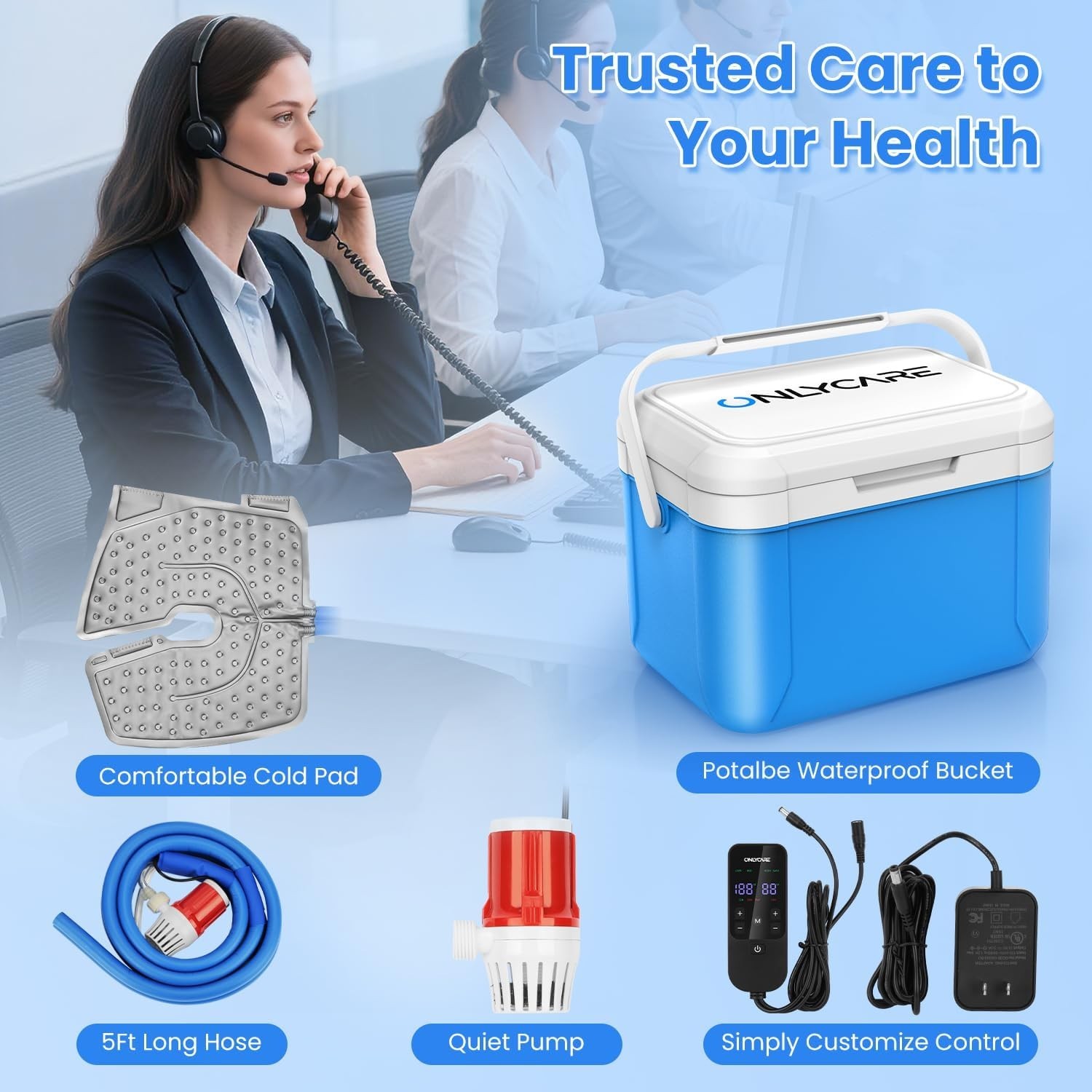 Cold Therapy Machine Knee Surgery Ice Machine Quiet Pump 12Hr Portable
