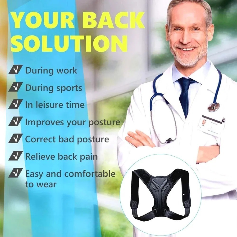 Posture Corrector Men Women Upper Back Pain Brace Clavicle Support Straightener