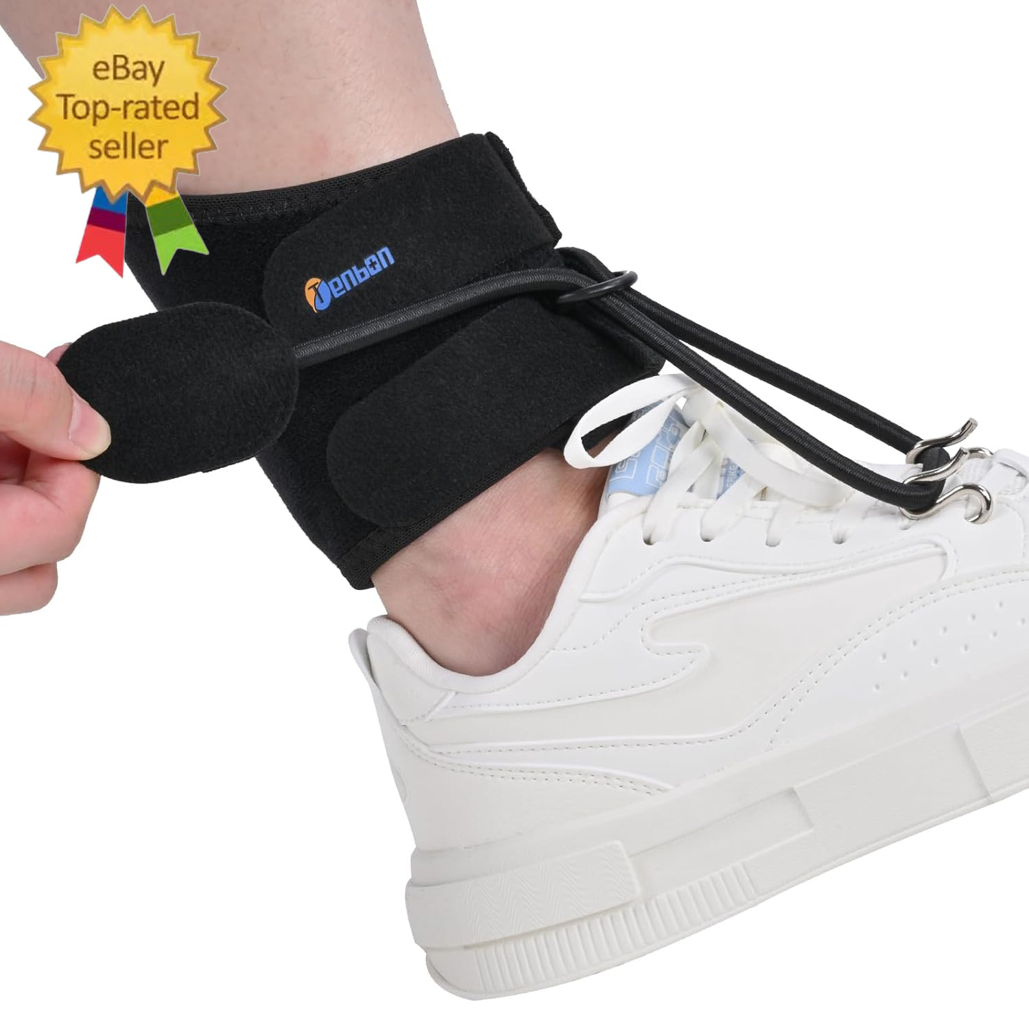 AFO Foot Drop Brace for Walking with Shoes, Adjustable Ankle Support, Secure Rin