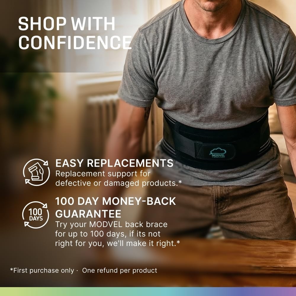 Adjustable Lumbar Support Back Brace for Lower Back Pain Relief – Sciatica, Hern