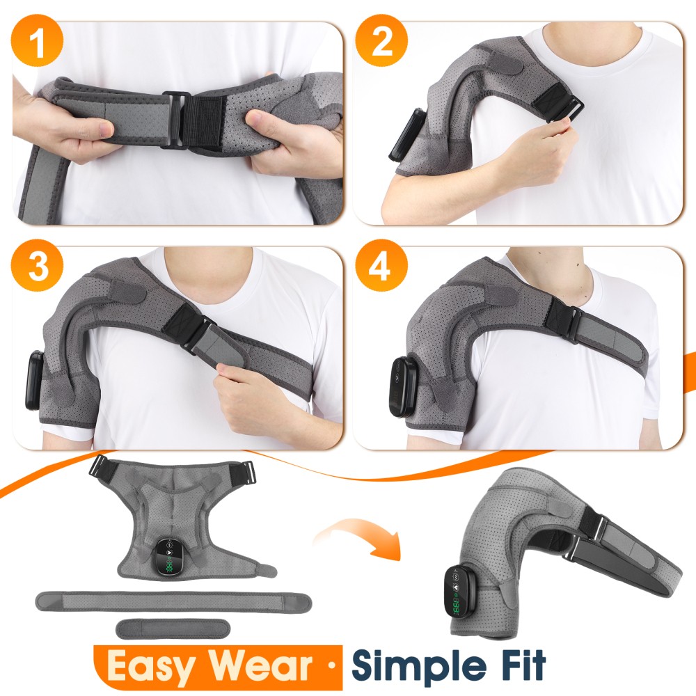 1-4x Heating Shoulder Wrap Vibration Massager Electric Heated Shoulder Support
