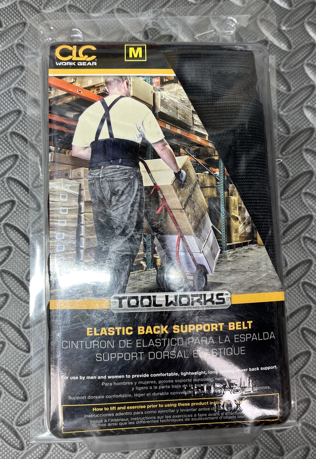 CLC Elastic Back Support Belt Size Medium 32″ to 38” Suspenders Black Safety