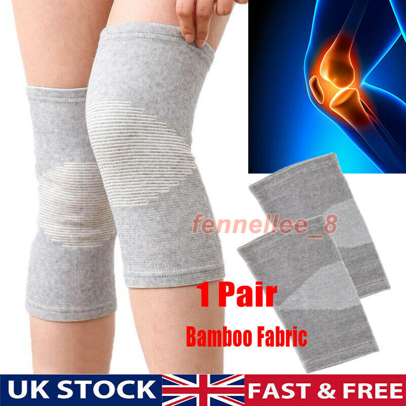 Knee Support Bamboo Compression Sleeve Arthritis Pain Relief Joint Support 1Pair