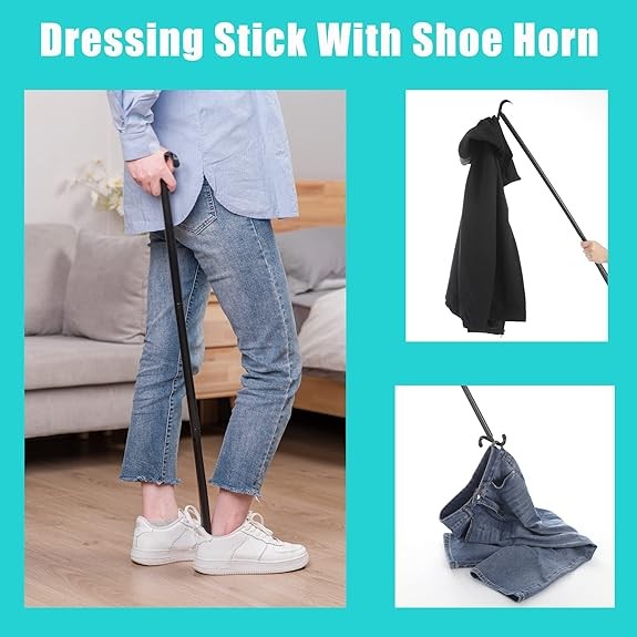 Long Handle Shoehorn & Sock Remover Tool for the Elderly & Disabled