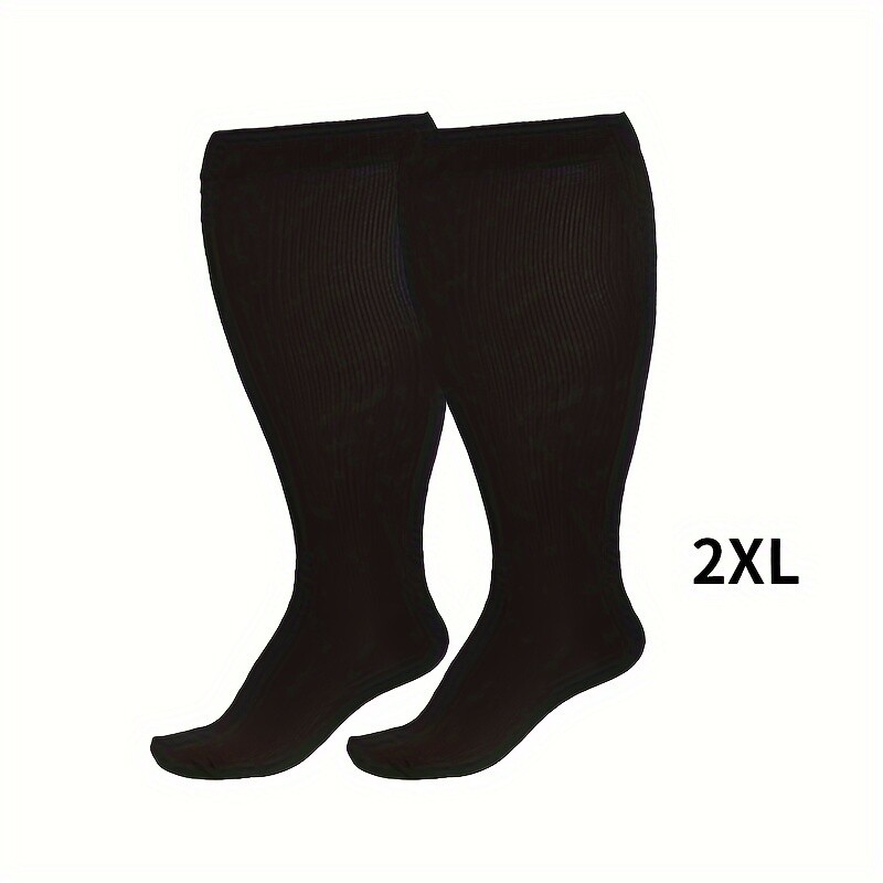 3 Pairs Plus Size Compression Socks 20-30 Mmhg Breathable Circulation Calf Socks