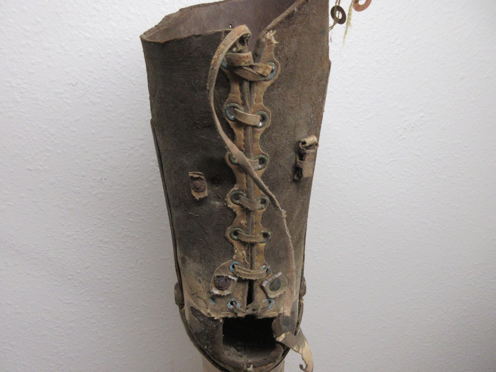 Vintage Adult Prosthetic Left Leg Made of Wood & Leather – Old Loggers Leg