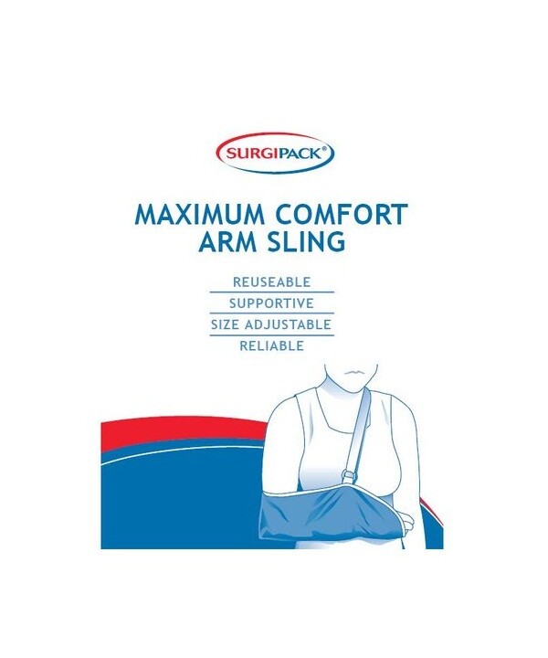 Surgipack 1642 Maximum Comfort Arm Sling – Adjustable & Reusable – Size Small