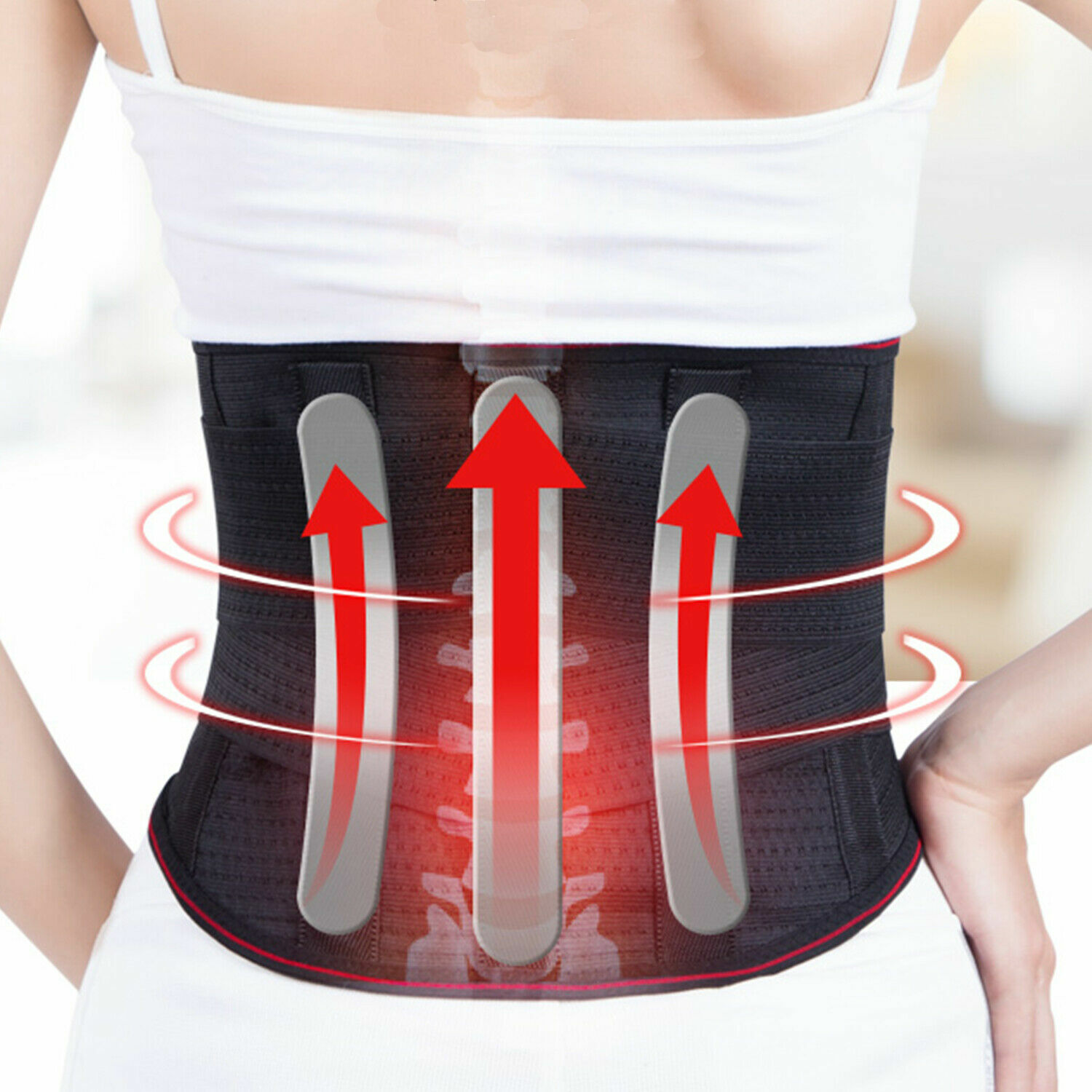Men Lumbar Lower Back Support Brace Posture Orthosis Waist Belt Pain Relief Wrap