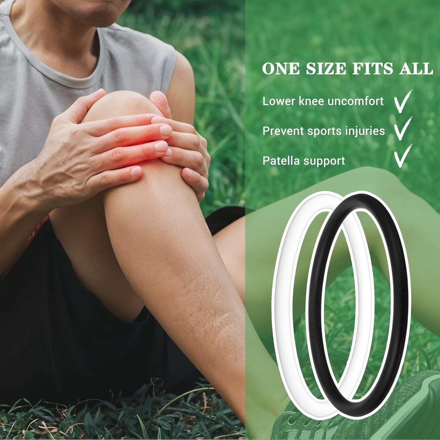 8pcs Patella Bands, Patellar Tendon Support Strap for Knee Pain Relief, Silic…