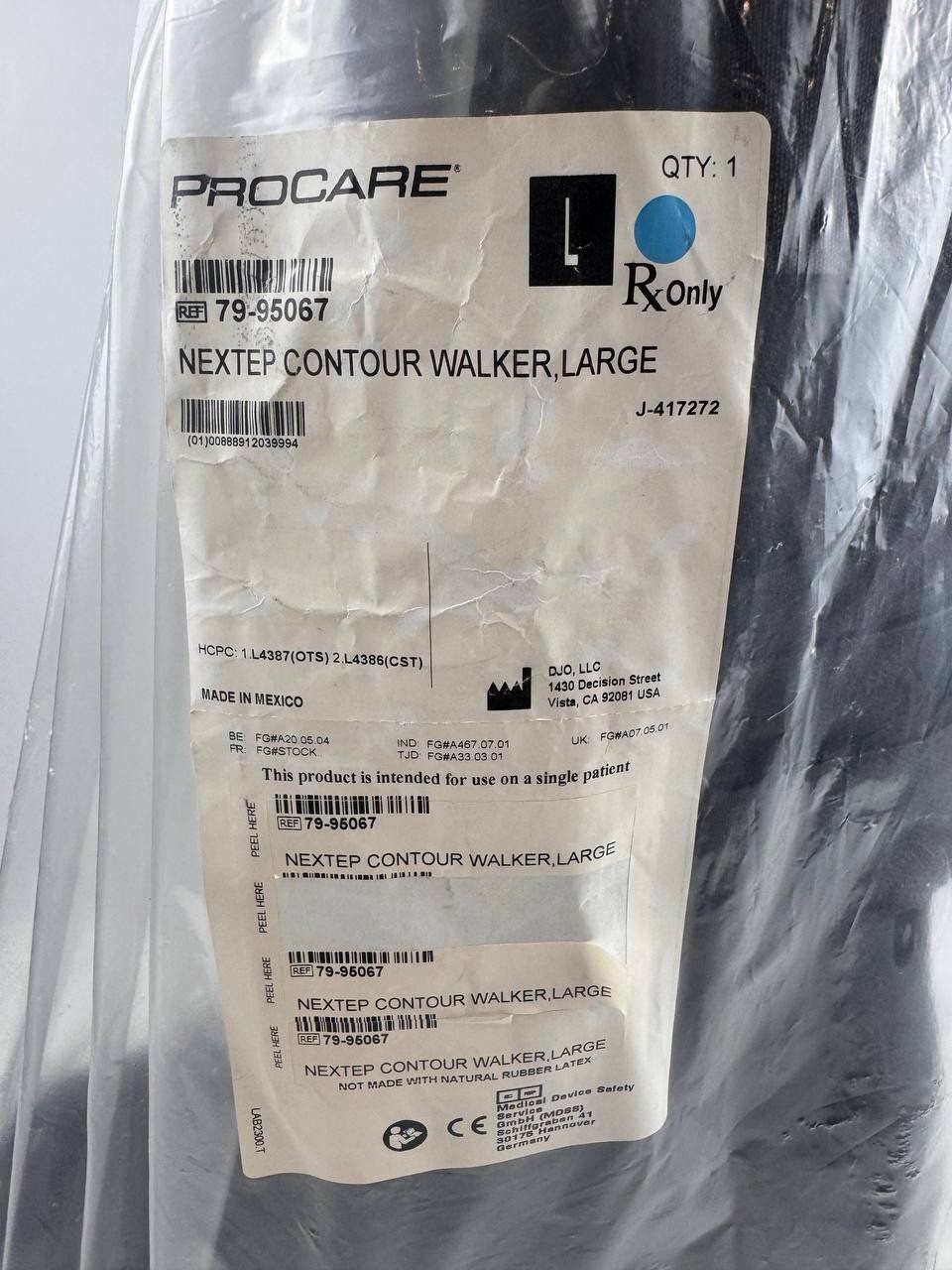 ProCare Nextep Contour Walker Walking Boot Large Left Manual & Pad Included